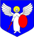 Description : D'azur à un Saint Michel d'argent nimbé d'or, tenant un glaive flamboyant de gueules et un bouclier du même, qui est de Kiev