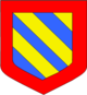 Description : Bandé d'or et d'azur, bordé de gueules