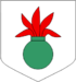 Description : D'argent à la grenade de guerre de sinople allumée de gueules