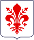 Description : D'argent à une fleur de lys florencée de gueules (Florence)